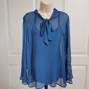 🎉3/$12🎉 I.N. Studio Blue Sheer Blouse & Matching Cami